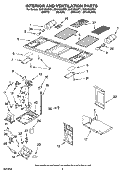 INTERIOR AND VENTILATION PARTS Diagram and Parts List for MH3185XPS1  Whirlpool Microwave
