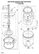 AGITATOR, BASKET AND TUB PARTS Diagram and Parts List for RAX7244KQ2  Roper Washer