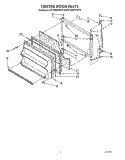 FREEZER DOOR Diagram and Parts List for RT16DKXVW10  Roper Refrigerator
