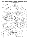 EVAPORATOR, ICE CUTTER GRID AND WATER PARTS Diagram and Parts List for KUIA15PRLS11  KitchenAid Ice Maker
