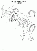 TUB AND BASKET PARTS Diagram and Parts List for WFW9300VU03  Whirlpool Washer