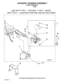 W10293911 BURNER ASSEMBLY Diagram and Parts List for WGD5700AC0  Whirlpool Dryer