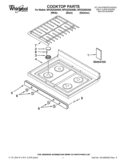 COOKTOP PARTS Diagram and Parts List for WFG520S0AS0  Whirlpool Range