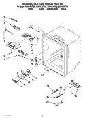 REFRIGERATOR LINER PARTS Diagram and Parts List for GX5FHTXTQ00  Whirlpool Refrigerator
