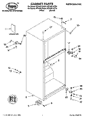CABINET PARTS Diagram and Parts List for RT16DKYKT01  Roper Refrigerator