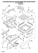EVAPORATOR, ICE CUTTER GRID AND WATER PARTS Diagram and Parts List for KUIC15NRTS1  KitchenAid Ice Maker