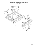 COOKTOP AND MANIFOLD Diagram and Parts List for FEP210VW4  Roper Range