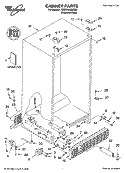 CABINET PARTS Diagram and Parts List for 7GS2SHAXMS00  Whirlpool Refrigerator