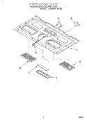 VENTILATION Diagram and Parts List for MHE13XHB0  Roper Microwave