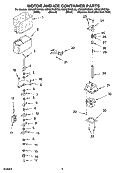 MOTOR AND ICE CONTAINER PARTS Diagram and Parts List for KSRI22FNSS00  KitchenAid Refrigerator