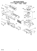 AIR FLOW PARTS Diagram and Parts List for MH2155XPB0  Whirlpool Microwave