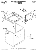 TOP AND CABINET PARTS Diagram and Parts List for LSC9000PW1  Whirlpool Washer