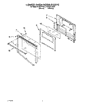 LOWER OVEN DOOR Diagram and Parts List for KEBI271YBL3  KitchenAid Wall Oven