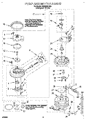 PUMP AND MOTOR Diagram and Parts List for DU980QPDQ3  Whirlpool Dishwasher