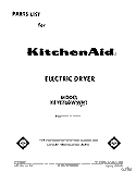 SECTION Diagram and Parts List for KEYE760WAL1  KitchenAid Dryer
