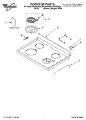 COOKTOP, LITERATURE Diagram and Parts List for RF3020XKN0  Whirlpool Range