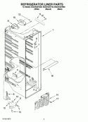 REFRIGERATOR LINER PARTS Diagram and Parts List for ED2CHQXVQ00  Whirlpool Refrigerator
