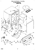 TUB ASSEMBLY Diagram and Parts List for DU800CWDQ2  Whirlpool Dishwasher