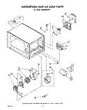 MAGNETRON AND AIR FLOW Diagram and Parts List for MW3200XP1  Whirlpool Microwave
