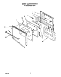 OVEN DOOR Diagram and Parts List for KEMI371XBL2  KitchenAid Microwave Oven Combo