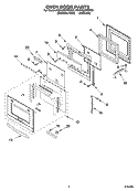OVEN DOOR PARTS Diagram and Parts List for KEHV309PMT02  KitchenAid Microwave Oven Combo