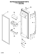 REFRIGERATOR DOOR PARTS Diagram and Parts List for 3KES0GTKNL00  Whirlpool Refrigerator