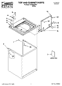TOP AND CABINET PARTS Diagram and Parts List for TAWB300RW1  Estate Washer