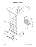 CABINET PARTS Diagram and Parts List for GB9FHDXWQ06  Whirlpool Refrigerator