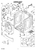 CABINET PARTS Diagram and Parts List for 7MWGD8500SR2  Whirlpool Dryer