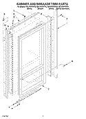 CABINET AND BREAKER TRIM Diagram and Parts List for KBLS36FKW00  KitchenAid Refrigerator