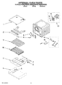 INTERNAL OVEN PARTS Diagram and Parts List for KEMS378SBL00  KitchenAid Microwave Oven Combo