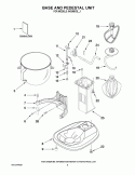 BASE AND PEDESTAL UNIT Diagram and Parts List for 9KSM5CBBK1  KitchenAid Mixer