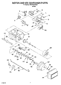 MOTOR AND ICE CONTAINER PARTS Diagram and Parts List for 7ED0GTQXMQ00  Whirlpool Refrigerator