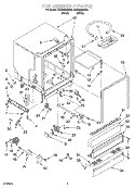 TUB ASSEMBLY Diagram and Parts List for RUD5000KB0  Roper Dishwasher