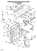 CONTROLS AND REAR PANEL PARTS Diagram and Parts List for TAWS750PQ2  Estate Washer