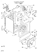 CABINET Diagram and Parts List for 3CEP2910BW0  Whirlpool Dryer