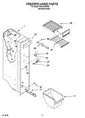 FREEZER LINER PARTS Diagram and Parts List for TS25AGXRD02  Estate Refrigerator