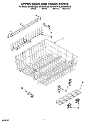 UPPER RACK AND TRACK PARTS Diagram and Parts List for GU1200XTLB0  Whirlpool Dishwasher