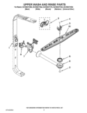 UPPER WASH AND RINSE PARTS Diagram and Parts List for DU1055XTVDA  Whirlpool Dishwasher