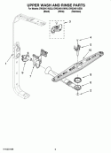 UPPER WASH AND RINSE PARTS Diagram and Parts List for DW324K1ABL0  Whirlpool Dishwasher