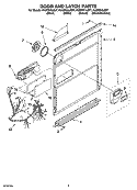 DOOR AND LATCH PARTS Diagram and Parts List for KUDP01ILBT7  KitchenAid Dishwasher