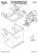 TOP AND CABINET PARTS Diagram and Parts List for GST9630PW0  Whirlpool Washer