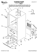 CABINET PARTS Diagram and Parts List for GB9SHKXMQ03  Whirlpool Refrigerator