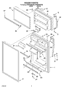 DOOR Diagram and Parts List for ET8WTEXKQ02  Whirlpool Refrigerator