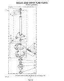 BRAKE AND DRIVE TUBE Diagram and Parts List for LC4500XSW0  Whirlpool Washer