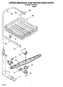 UPPER DISHRACK AND WATER FEED PARTS Diagram and Parts List for TUD6750SD0  Estate Dishwasher
