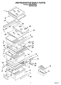 REFRIGERATOR SHELF Diagram and Parts List for 6GD27DFXFS02  Whirlpool Refrigerator