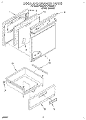 DOOR AND DRAWER Diagram and Parts List for FES364BW1  Roper Range