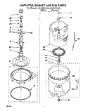 AGITATOR, BASKET AND TUB Diagram and Parts List for LSV9355AN0  Whirlpool Washer