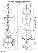 AGITATOR, BASKET AND TUB PARTS Diagram and Parts List for WTW5900TB0  Whirlpool Washer